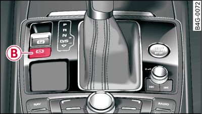 Recorte da consola central: tecla para o assistente de arrancar